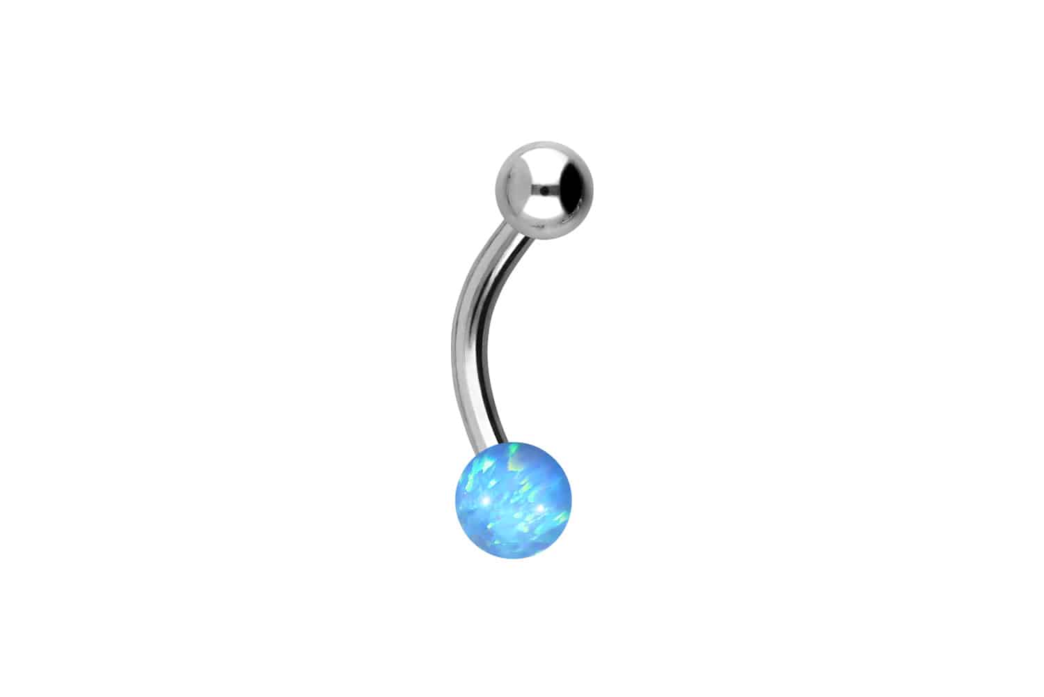 Titan Mini Bananabell Piercing SYNTHETISCHER OPAL + TITAN-KUGEL